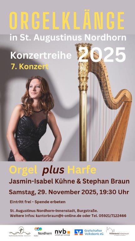 Infografik zur Veranstaltung: Konzertreihe „Orgelklänge in St. Augustinus“ - Ort: Pfarrei Nordhorn